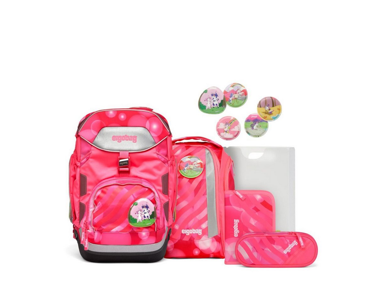 ergobag Schulrucksack Pack (6tlg., inkl. Sportrucksack, Schlamperrolle, Federmäppchen, Heftebox, Kletties) von ergobag