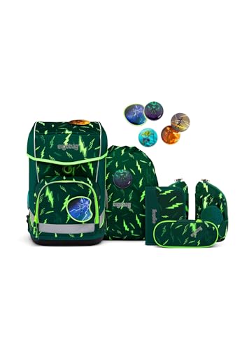 ergobag cubo light Set ergonomischer Schulrucksack, extra leicht, Set 6-teilig inkl. Seitentaschen, 780 g von ergobag