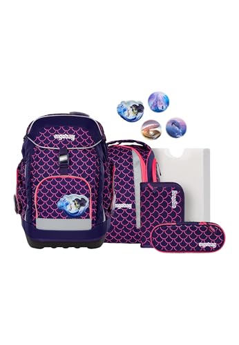 ergobag maxi set Set 6-teilig, ergonomischer Schulrucksack Grundschule für Mädchen und Jungen, ideal für große Kinder ab der 1. Klasse PerlentauchBär - Lila ergobag maxi set Set 6-teilig, ergonomischer Schulrucksack Grundschule für Mädchen und Jungen, ideal für große Kinder ab der 1. Klasse PerlentauchBär - Lila von ergobag