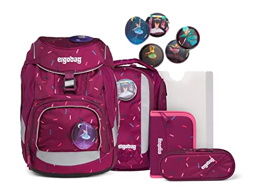 ergobag Kinder Pack School Backpack Set, NussknackBär-Lila, Einheitsgröße von ergobag