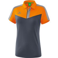 erima Squad Funktions-Poloshirt Damen new orange/slate grey/monument grey 34 von erima