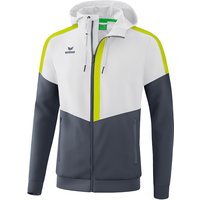 erima Squad Präsentationsjacke mit Kapuze white/slate grey/bio lime L von erima