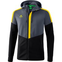 erima Squad Trainingsjacke mit Kapuze slate grey/black/yellow 164 von erima