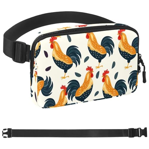 Gürteltasche mit Huhn-Aufdruck, für Damen und Herren, Crossbody-Gürteltasche mit Reißverschlusstaschen, wasserdichte Hüfttaschen mit verstellbarem Riemen für Workout, Laufen, Reisen, Wandern, Gürteltasche mit Huhn-Aufdruck, für Damen und Herren, Crossbody-Gürteltasche mit Reißverschlusstaschen, wasserdichte Hüfttaschen mit verstellbarem Riemen für Workout, Laufen, Reisen, Wandern, von etoenbrc
