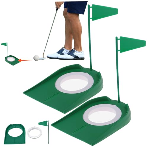 Golfputzbecher mit Flagge, 2PCS Abnehmbare Golfputschmaschine, Plastikputting -Loch, wiederverwendbares Putschen grün für Kinder Männer Frauen Outdoor Sportarten von eurNhrN