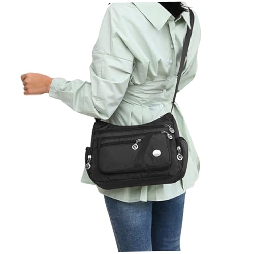 Messenger -Umhängetaschen Crossbody Bags für Frauen Multi -Taschen -Umhängetaschen Frauen Messengerbeutel schwarzer Handtasche Crossbody für Freizeitstraße Einkauf von eurNhrN