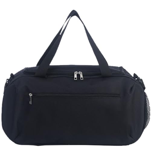 Sport Duffels Sports Bag 20x7x10 in Oxford Stoff EIN verstellbares Riemenweg Reisetasche Dual Reißverschlüsse U-förmige Öffnung mit Seitengitter-Taschen über Nacht (schwarz) von eurNhrN