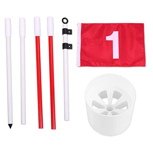 eurNhrN Golf-Flaggenstände tragbare Stiftflaggen Loch Pole Cup Set mit splittierbarem 5 -uper-Design für Gartengarten Rote Golfstiftflaggen von eurNhrN