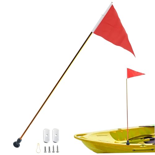eurNhrN Kayak -Flagge 47 -Zoll hohe Sichtbarkeit Kajak Sicherheitsflaggenschiene Mount -Boat -Sicherheitsflagge mit stabilen Basisfaltungsfaltungsfalt Kayak Flag Outdoor -Artikeln von eurNhrN