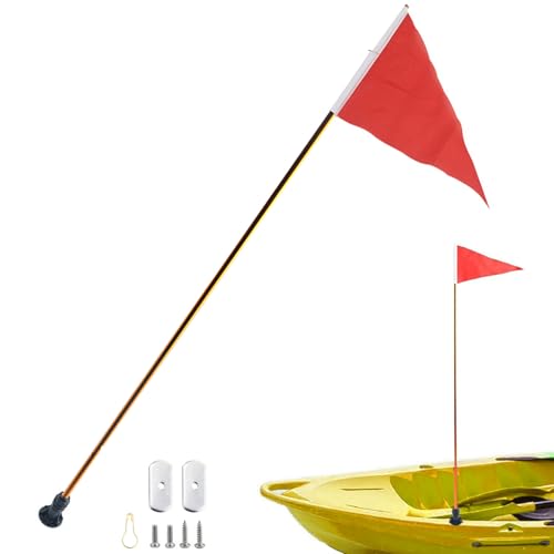 eurNhrN Kayak -Flagge 47 -Zoll hohe Sichtbarkeit Kayak Sicherheitsflaggenstrecke Mount Boat -Sicherheitsflagge mit Stabiler Faltbarer Multipurpose -Kayak -Flagge außerhalb von Vorräten von eurNhrN
