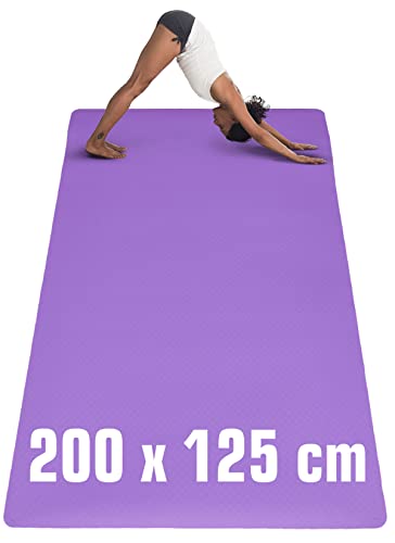 eyepower 200x116 Fitnessmatte XXL Yogamatte 6mm Rutschfest - Sport Teppich Bodenschutzmatte Fitness Sportmatte Groß - Gymnastikmatte Dicke Trainingsmatte XXL Unterlage Fitnessgeräte Matte Rudergerät von EYEPOWER