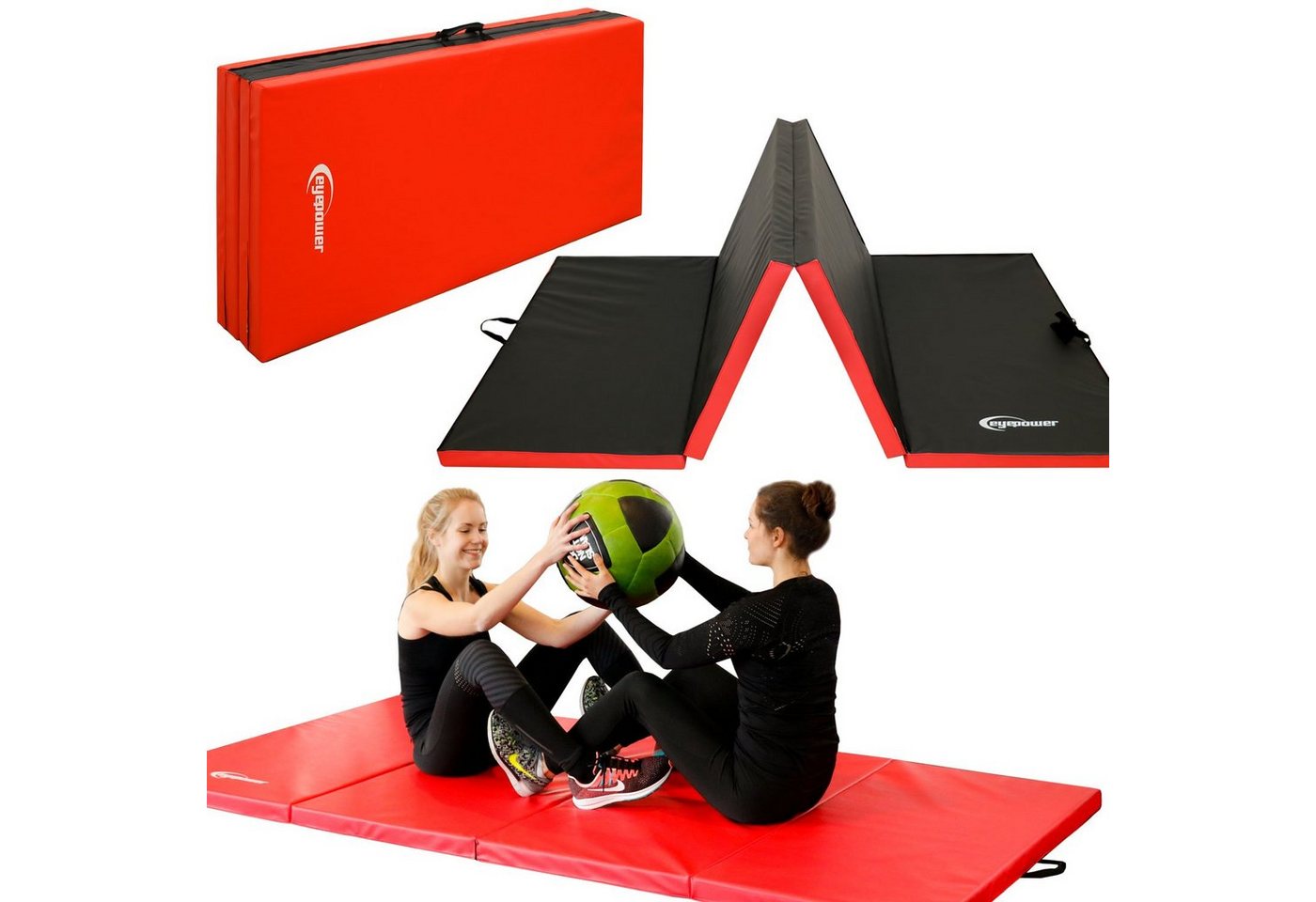 eyepower Fitnessmatte XXL Weichbodenmatte 220x110x5cm Faltbare Turnmatte, Weichbodenmatte rot eyepower Fitnessmatte XXL Weichbodenmatte 220x110x5cm Faltbare Turnmatte, Weichbodenmatte rot von eyepower