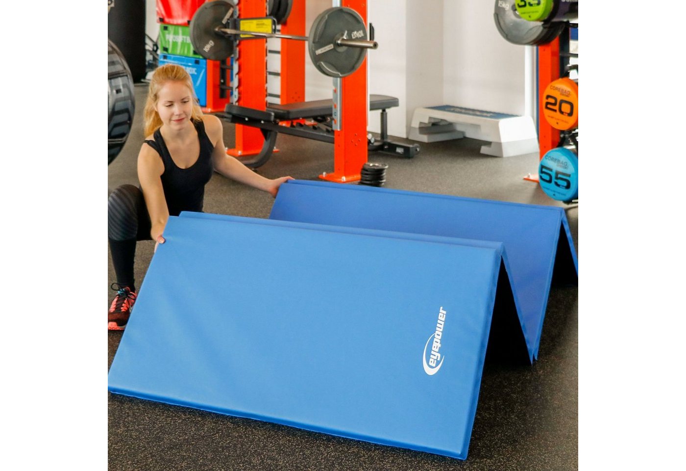 eyepower Fitnessmatte XXL Weichbodenmatte 220x110x5cm Faltbare Turnmatte, Weichbodenmatte blau eyepower Fitnessmatte XXL Weichbodenmatte 220x110x5cm Faltbare Turnmatte, Weichbodenmatte blau von eyepower