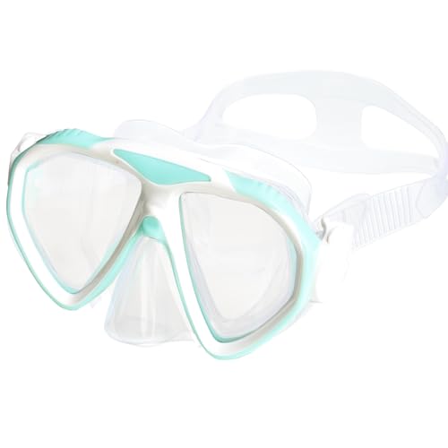 Taucherbrille Kinder, Schwimmbrille Kinder für Jungen Mädchen,Schnorchelmaske Kinder 180°Panorama Verstellbares Silikonband Anti-Leck Tauchmaske Kinder für 3-14 Jahre (grün) von faliring