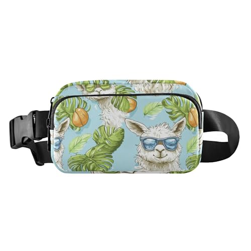 Happy Lamas Sonnenbrille, modische Bauchtasche für Damen, Herren, Teenager, kleine Umhängetasche, Anti-Diebstahl-Hüfttasche mit verstellbarem Riemen für Reisen, Laufen, Wandern, Happy Lamas von famyily