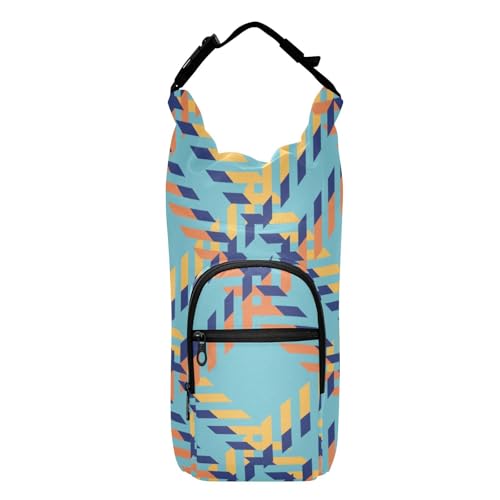 Karierter Stoffmuster, nahtloser Sling-Rucksack mit Wasserflaschenhalter, isolierte Tragetasche, Wasserhalter, passend für 590 ml, 680 ml, 907 ml, 1134 ml Flaschen von famyily