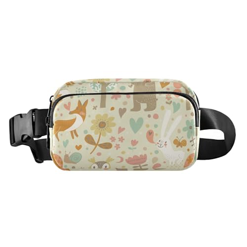 Moderne und stilvolle Gürteltasche mit Tiermotiv, für Damen und Herren, Mini-Gürteltasche mit verstellbarem Riemen für Reisen, Urlaub, Laufen, Tiere, Blumen, zeitgenössisch, 1 size von famyily