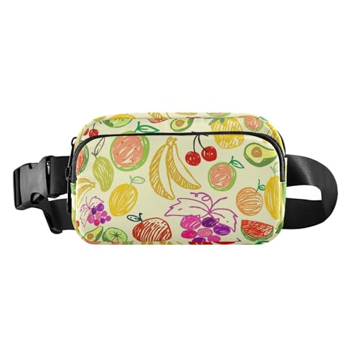 Nahtlose Sommer-Gürteltasche mit goldfarbenen Früchten, trendige Bauchtasche für Damen, Herren, Teenager, Mini-Brusttasche, Gürteltasche mit verstellbarem Riemen für Reisen, Einkaufen, Laufen, von famyily