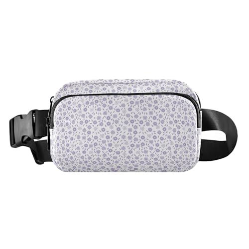 Schlichte, niedliche kleine Blumen, industrielle trendige Umhängetasche, Hüfttasche für Damen und Herren, Mini-Schultertasche, Reisezubehör mit verstellbarem Riemen für Workout, Laufen, Wandern, von famyily