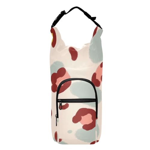 Schultertrage für Wasserflaschen mit Leopardenmuster, stilvoller Kordelzug-Rucksack mit Flaschenhalter, passend für 590 ml, 680 ml, 907 ml, 1134 ml Flaschen von famyily