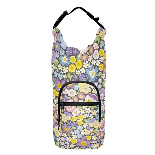 Variety Spring Garden Flower Hand Water Bottle Storage Bag Portable Water Bottle Carrier for Biking Hiking Water Bottle Backpack, Fits 597.0 g, 680.4 g, 907.2 g, 1,134.0 g bottles von famyily