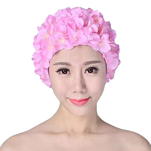 3D-Bad Blume | Fashion Flower mit Blütenblättern – Badekappen, elastisch, bequem, mit langem Haar, für Erwachsene Frauen Fanelod von fanelod