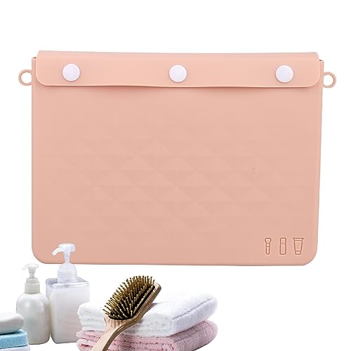 Wasserdichtes Make-up, Make-up, Reisen, 245 g, Make-up-Organizer mit multifunktionalen Fächern, Make-up für Damen, Rosa von fanelod