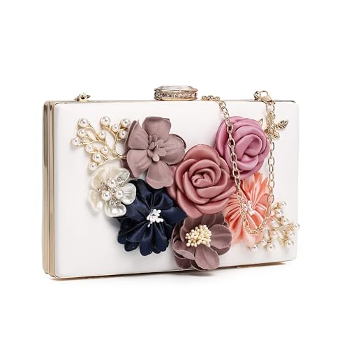 fannos Clutch damen blumen abendtasche damen brautbeutel portemonnaie tasche brauttasche hochzeit brauttasche hochzeit hochzeit tasche braut handtasche handtasche mit kette von fannos