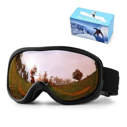 fdsmall Ski Goggles for Womens Mens Anti-fog Anti-glare Skiing Snowboard goggles Skiing Snowboarding Goggles of Dual Lens with Helmet Compatible (8) von fdsmall