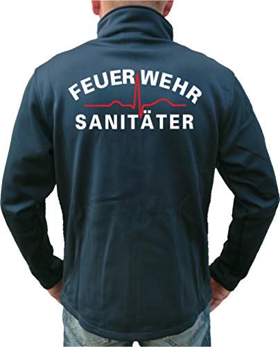 SmartSoftshelljacke Navy, Feuerwehr Sanitäter Weiss/rot von feuer1