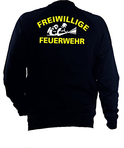 Sweatjacke Navy, Freiwillige Feuerwehr mit Atemschutztrupp, Neongelb/Weiss von feuer1