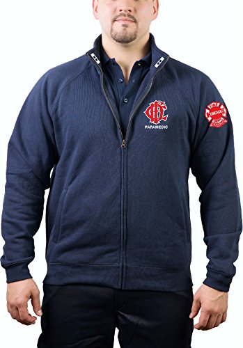 feuer1 Sweatjacke Navy, Chicago Fire Dept. Paramedic II, Weiss/rot von feuer1