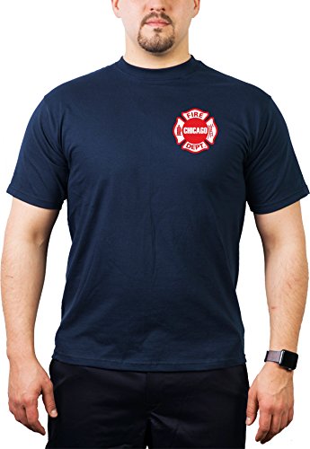 T-Shirt Chicago FIRE DEPT - Standard-Emblem auf der Brust- Feuerwehr von Chicago von feuer1