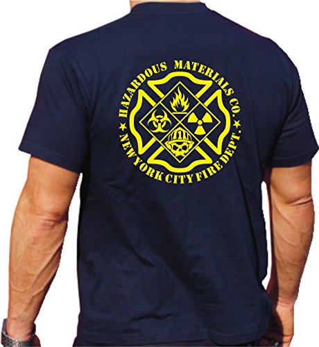 T-Shirt Navy Hazardous Material CO.1 Gefahrguteinheit der New Yorker Feuerwehr von feuer1
