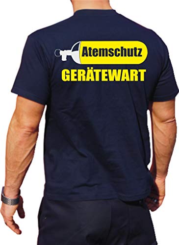 feuer1 Funktions-T-Shirt Navy mit 30+ UV-Schutz, Atemschutz-Gerätewart, beidseitig von feuer1