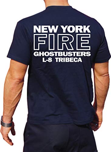 feuer1 Funktions-T-Shirt Navy mit 30+ UV-Schutz, Ghostbusters NYC Ladder 8 Tribeca Manhattan von feuer1