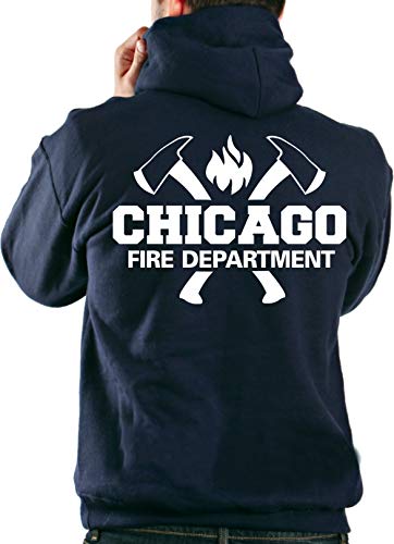 feuer1 Hoodie Navy, Chicago Fire Dept. mit Äxten und Standard-Emblem feuer1 Hoodie Navy, Chicago Fire Dept. mit Äxten und Standard-Emblem von feuer1