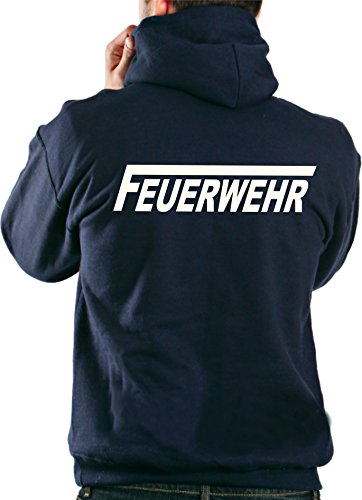 feuer1 Hoodie Navy, Feuerwehr fluoreszierend (nachtleuchtend) mit langem F von feuer1