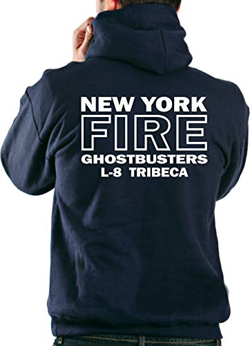 feuer1 Hoodie Navy, Ghostbusters NYC Ladder 8 Tribeca Manhattan von feuer1