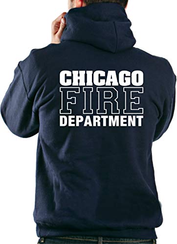 Hoodie CHICAGO FIRE DEPT. in navy mit Standard-Emblem und Schriftzug von feuer1