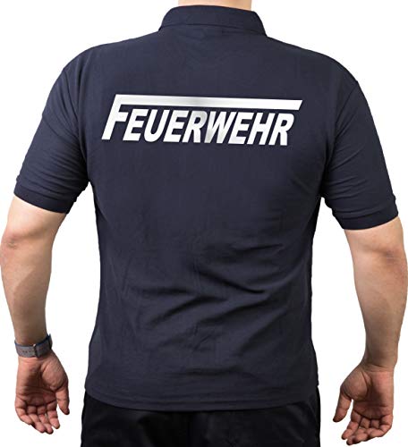 feuer1 Polo-Shirt Feuerwehr mit langem F - Silber reflektierend - beidseitiger Schriftzug feuer1 Polo-Shirt Feuerwehr mit langem F - Silber reflektierend - beidseitiger Schriftzug von feuer1