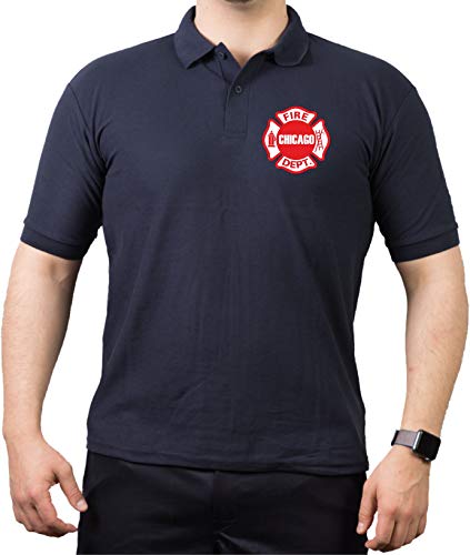 feuer1 Poloshirt Navy, Chicago Fire Department Standard-Emblem auf der Brust feuer1 Poloshirt Navy, Chicago Fire Department Standard-Emblem auf der Brust von feuer1
