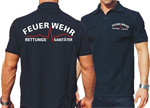 feuer1 Poloshirt Navy, Feuerwehr RETTUNGSSANITÄTER mit Herzrhythmus feuer1 Poloshirt Navy, Feuerwehr RETTUNGSSANITÄTER mit Herzrhythmus von feuer1