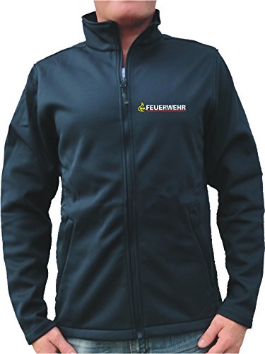 feuer1 SmartSoftshelljacke Navy, BaWü Stauferlöwe auf der Vorderseite von feuer1