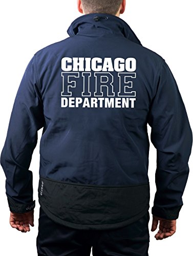 feuer1 Softshelljacke Navy, Chicago Fire Dept., Work mit Standard-Emblem von feuer1