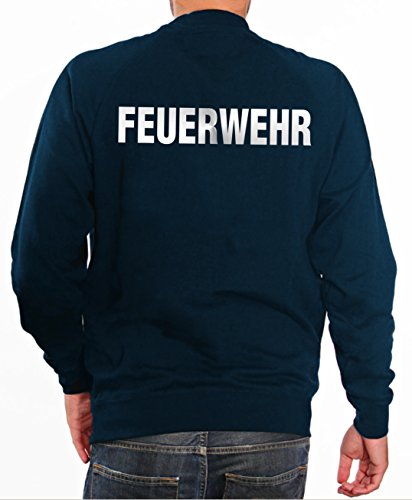 feuer1 Sweater Feuerwehr in Navy mit Silber reflektierendem beidseitigem Schriftzug feuer1 Sweater Feuerwehr in Navy mit Silber reflektierendem beidseitigem Schriftzug von feuer1