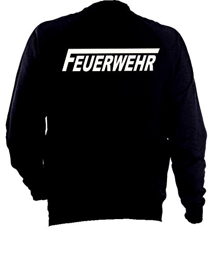 feuer1 Sweatjacke Navy, Feuerwehr fluoreszierend (nachleuchtend) mit langem F von feuer1