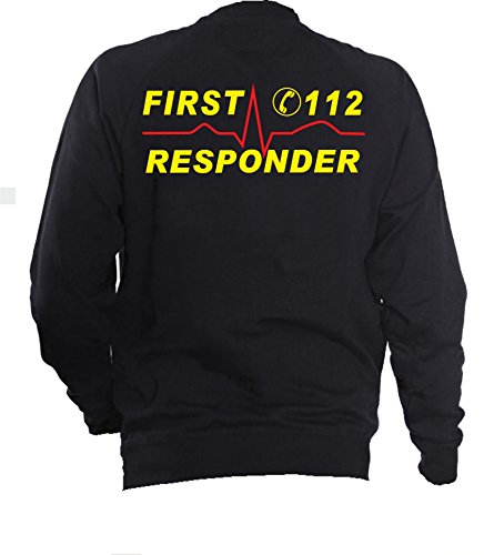 feuer1 Sweatjacke Navy, First Responder, Neongelb/rot von feuer1