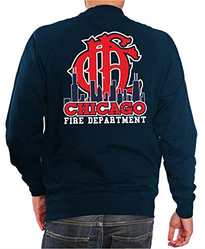 feuer1 Sweatshirt Navy, Chicago Fire Dept.-Skyline mit altem Emblem CFD feuer1 Sweatshirt Navy, Chicago Fire Dept.-Skyline mit altem Emblem CFD von feuer1