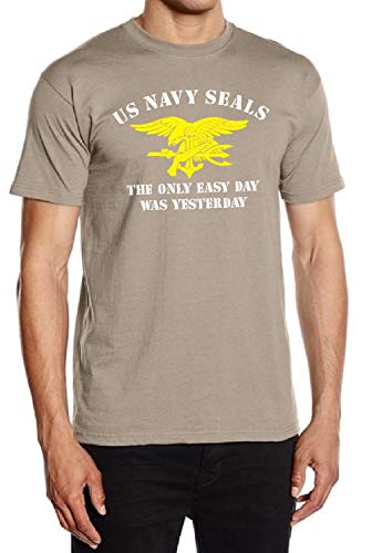feuer1 T-Shirt Khaki, Navy Seal (Sea - Air Land) zweifarbig XL von feuer1